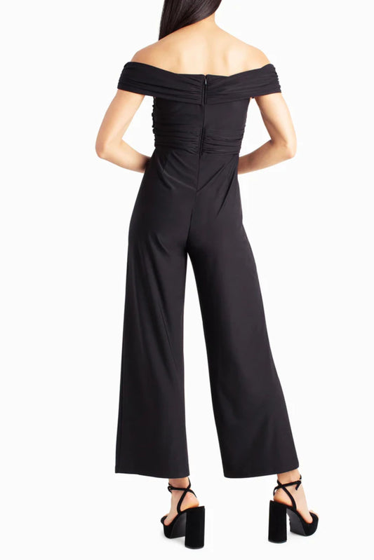 Nicole Miller Off-the-Shoulder Ruched Top Jumpsuit