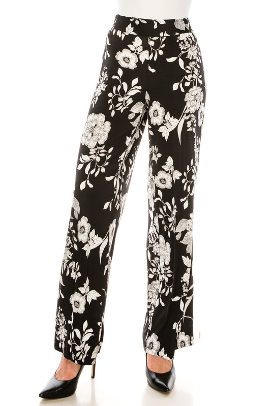 Nygard Printed Elastic Waist Palazzo Pants