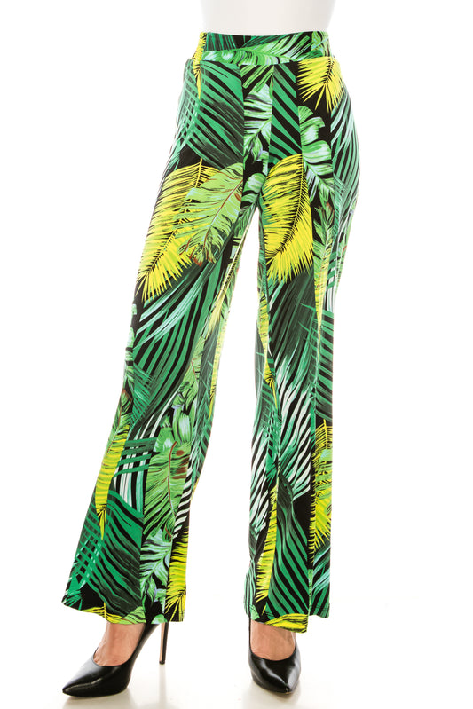 Nygard Printed Elastic Waist Palazzo Pants