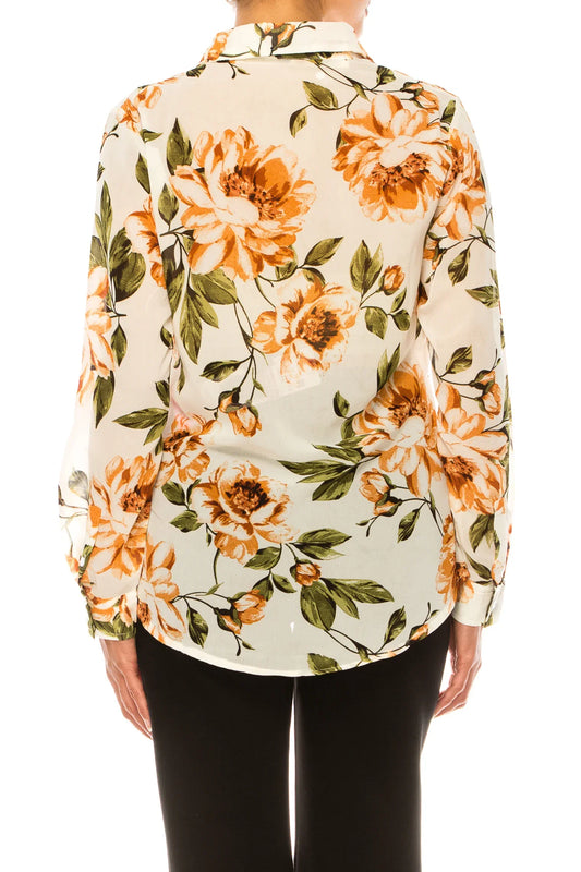 Paparazzi Long Sleeve Floral Button Down Top