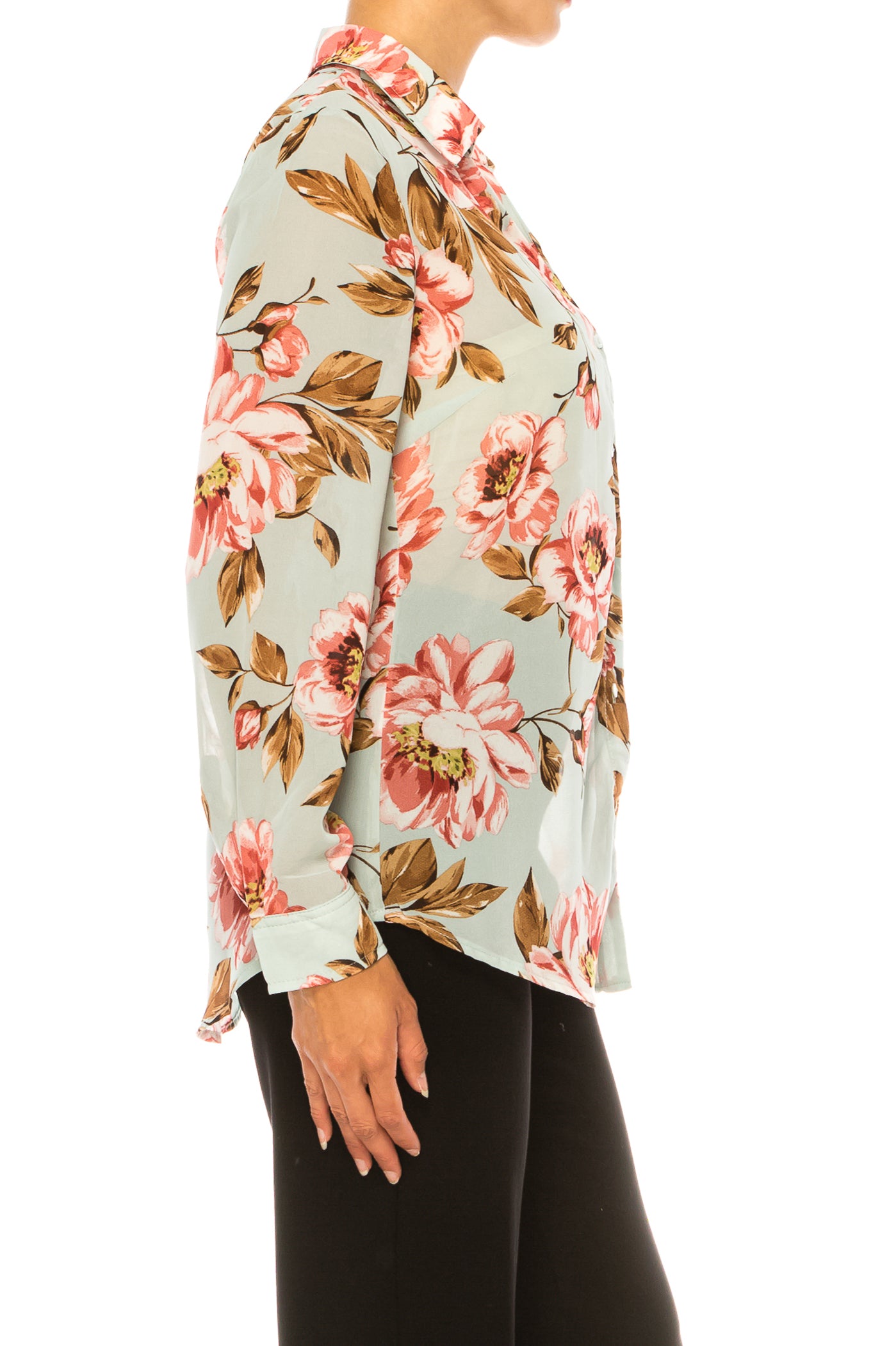 Paparazzi Long Sleeve Floral Button Down Top
