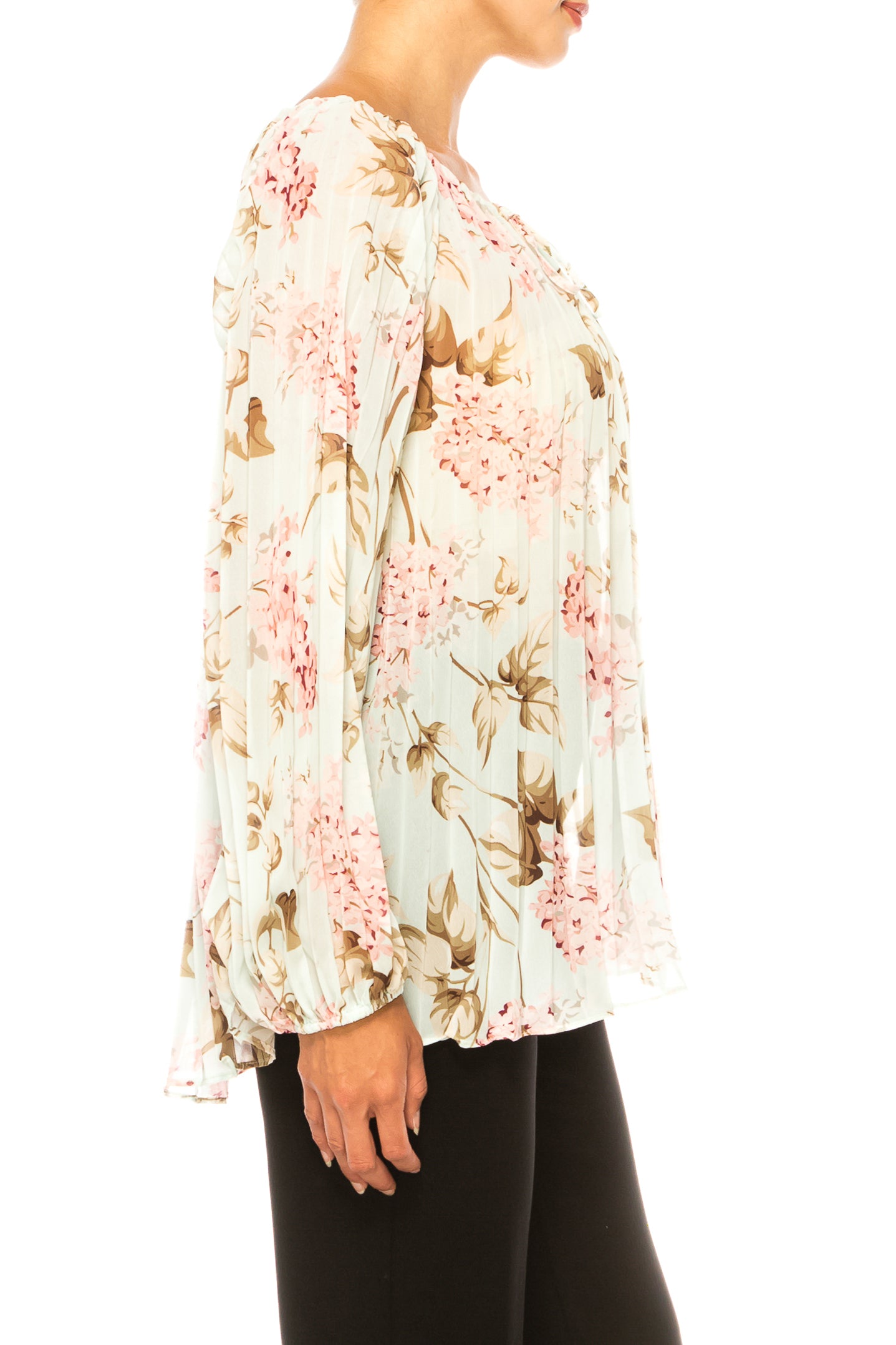 Paparazzi Long Sleeve Floral Accordion Peasant Top