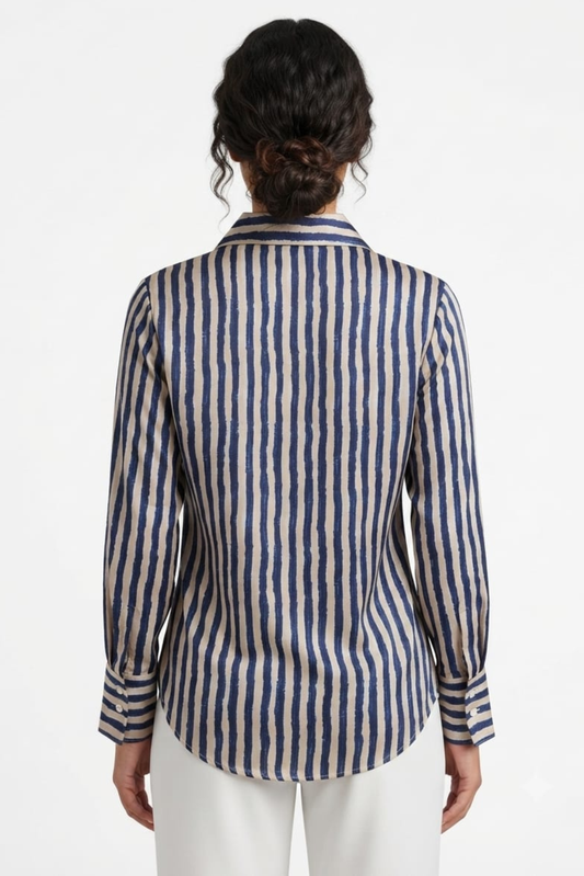 Hester & Orchard Watercolor Striped Button-Down Shirt