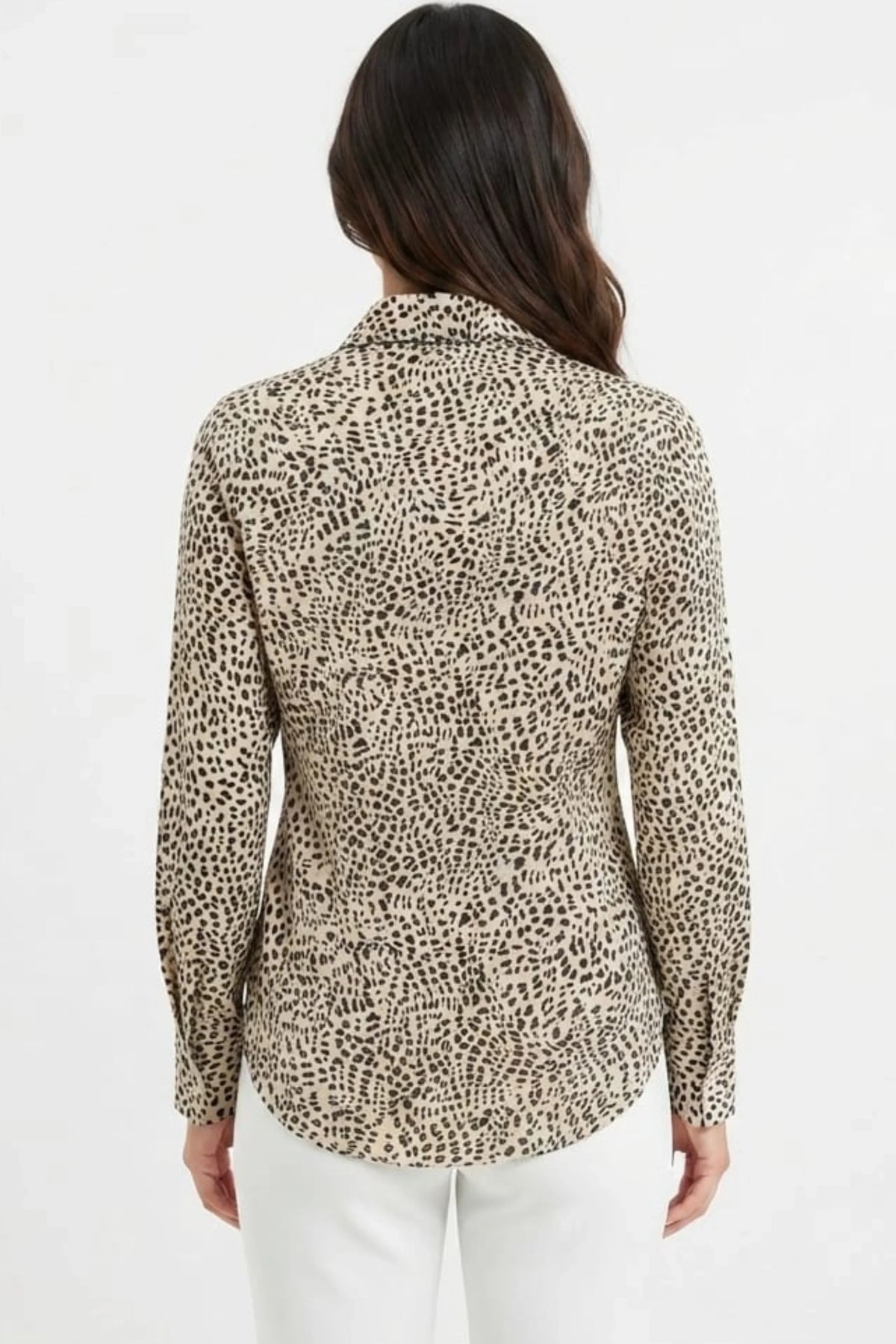 Hester & Orchard Leopard Print Button-Down Shirt