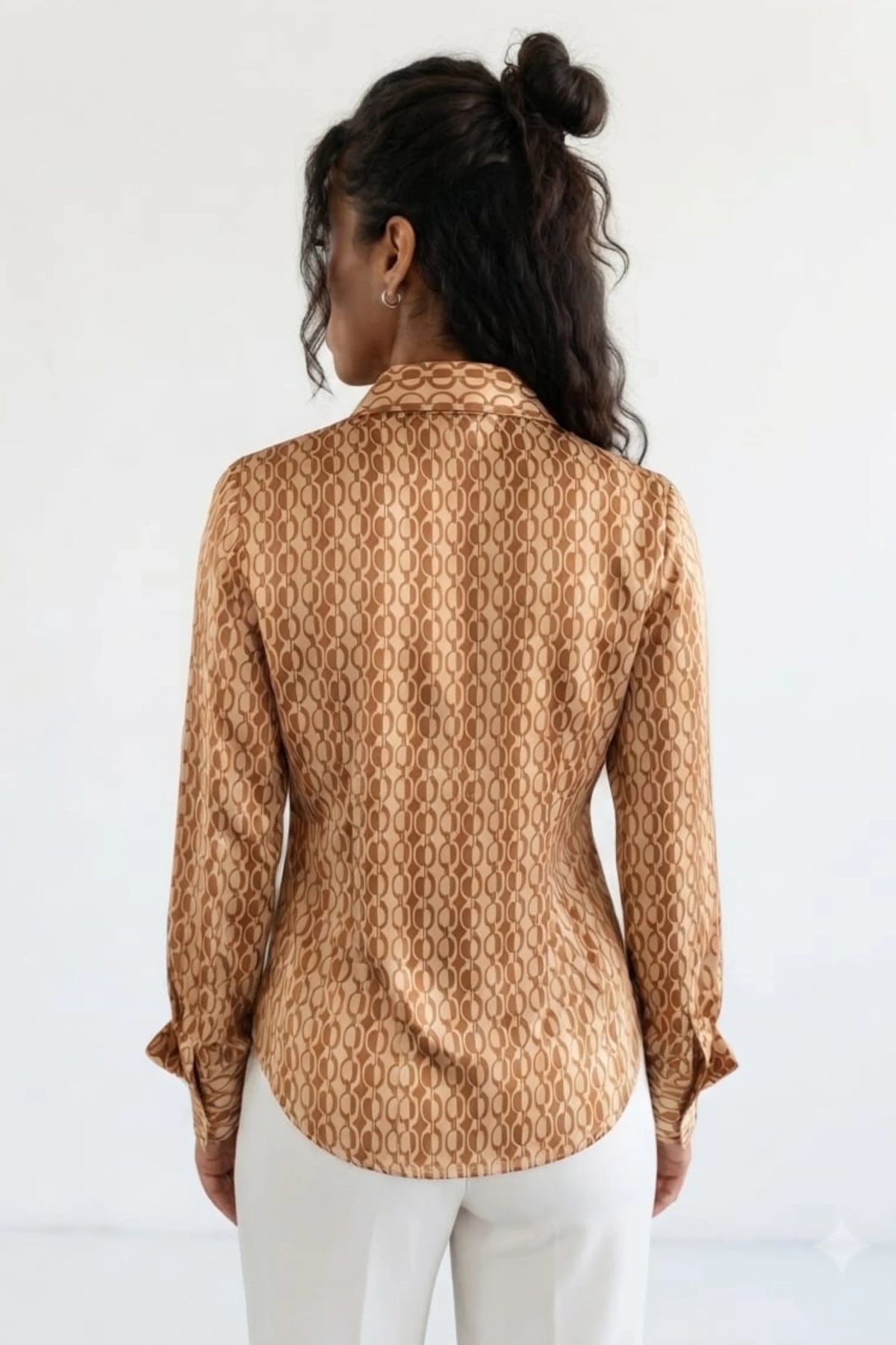 Hester & Orchard Geometric Chain Link Button-Down Shirt