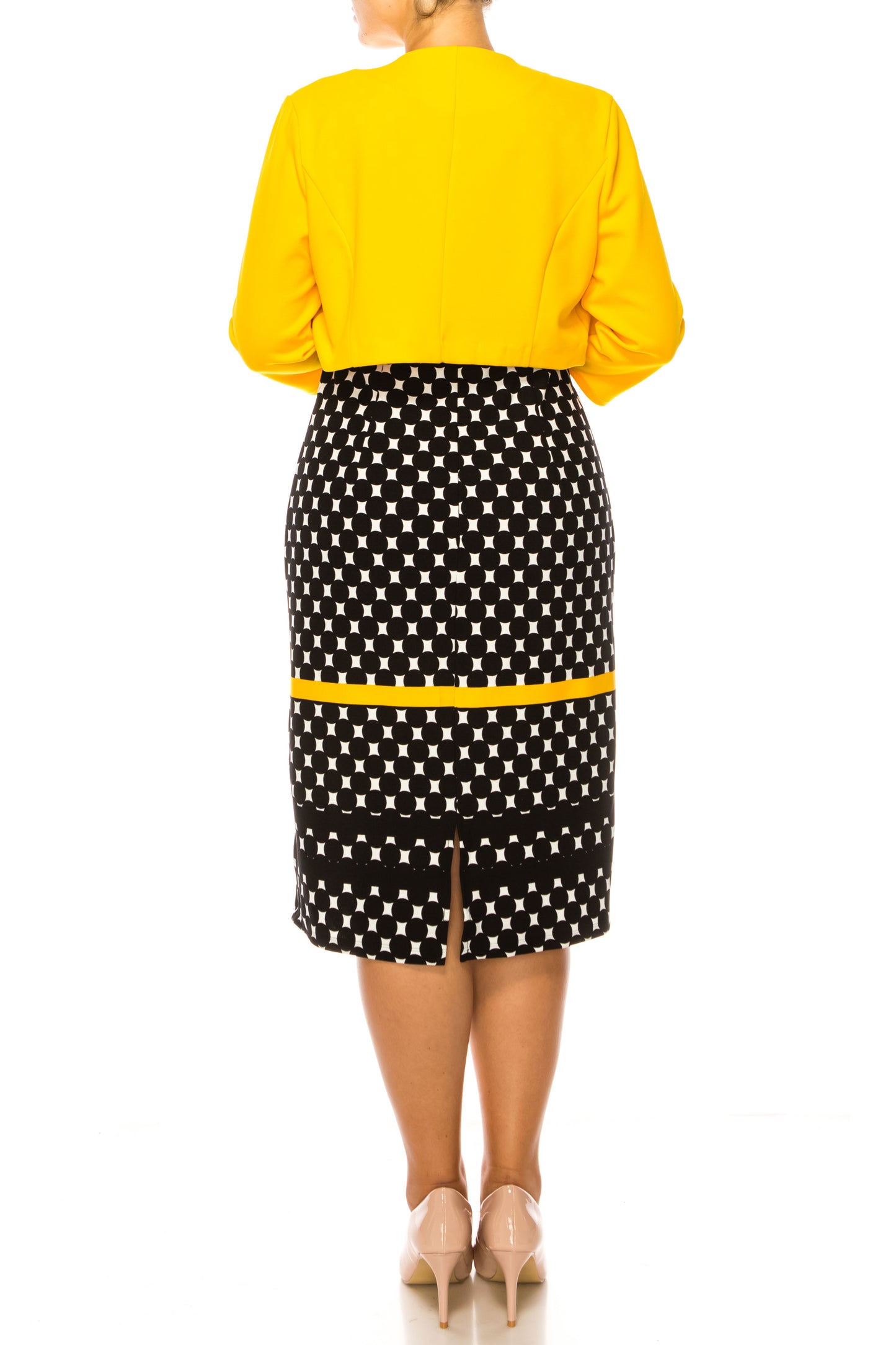Peach Velvet 3/4 Sleeve Printed Jacket Dress