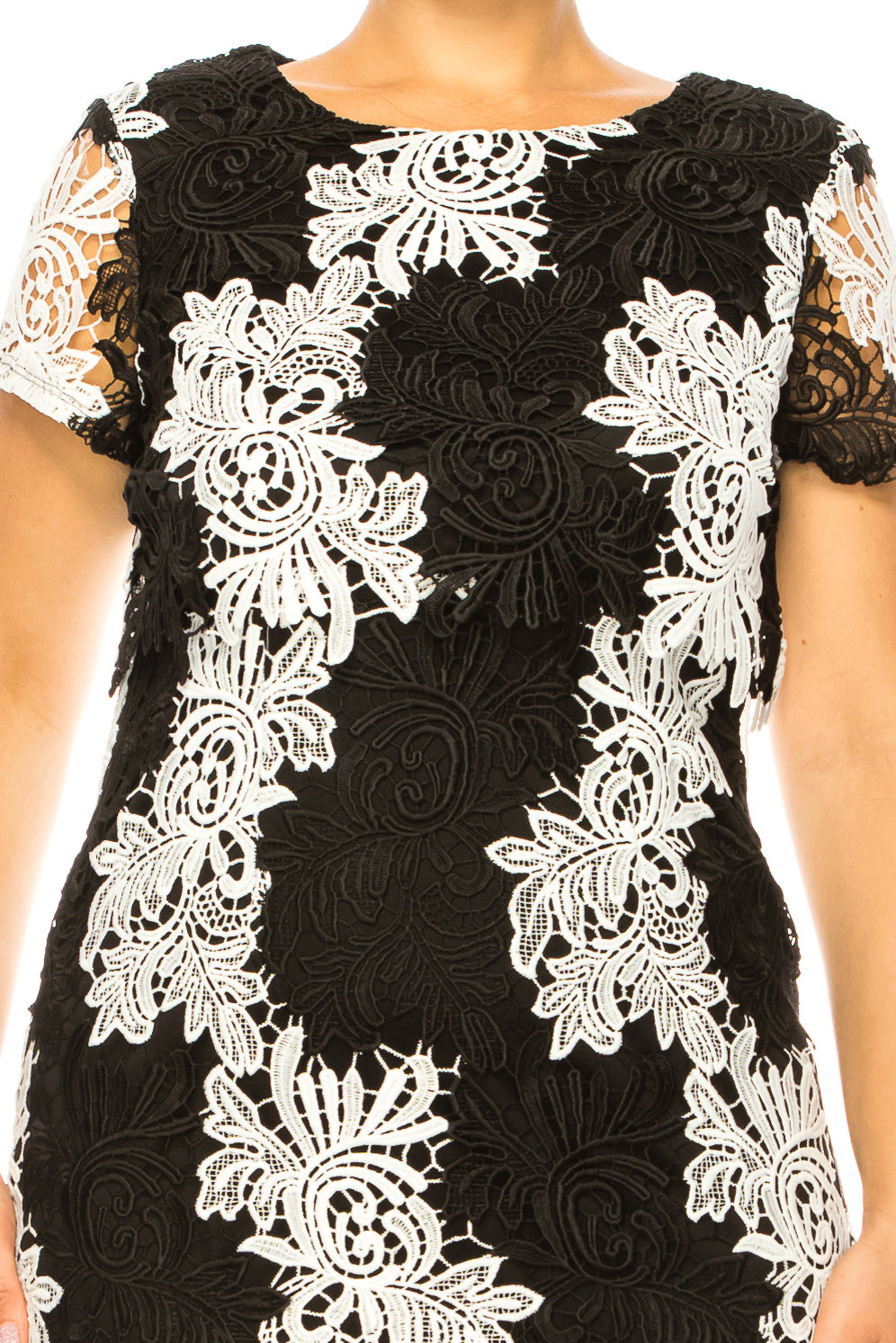 Phase Seven Short Sleeve Lace Sheath Dress