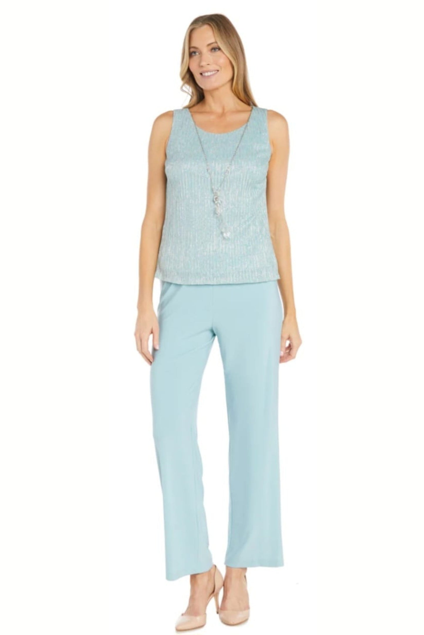 RM Richards Metallic 3-Piece Evening Pant Suit