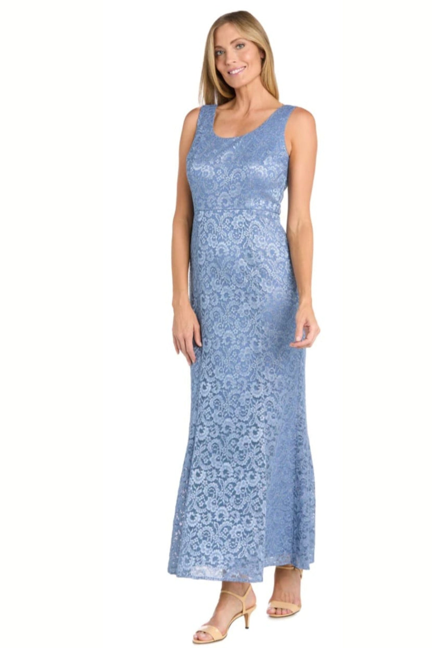 RM Richards 2-Pc Metallic Lace Formal Jacket Dress