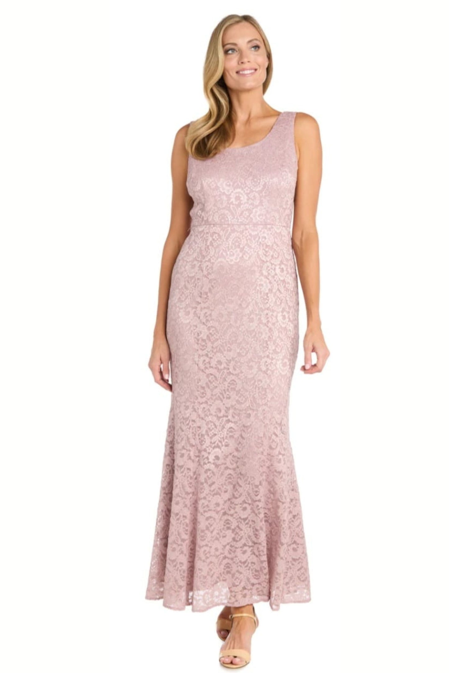 RM Richards 2-Pc Metallic Lace Formal Jacket Dress