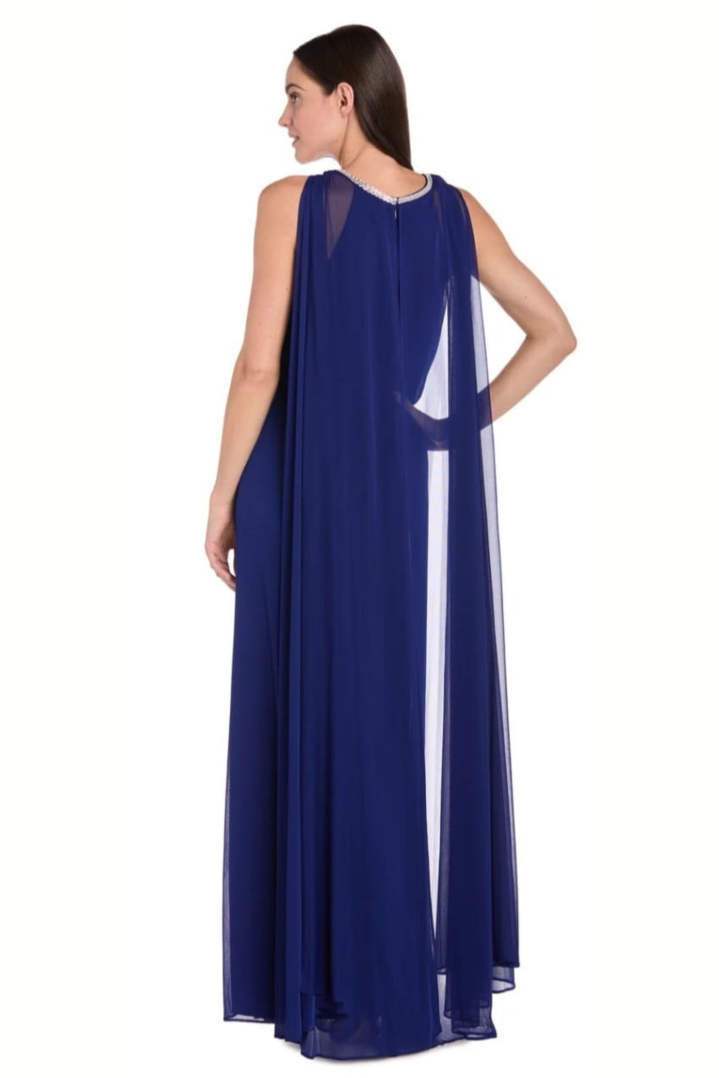 RM Richards Rhinestone Capelet Long Evening Dress