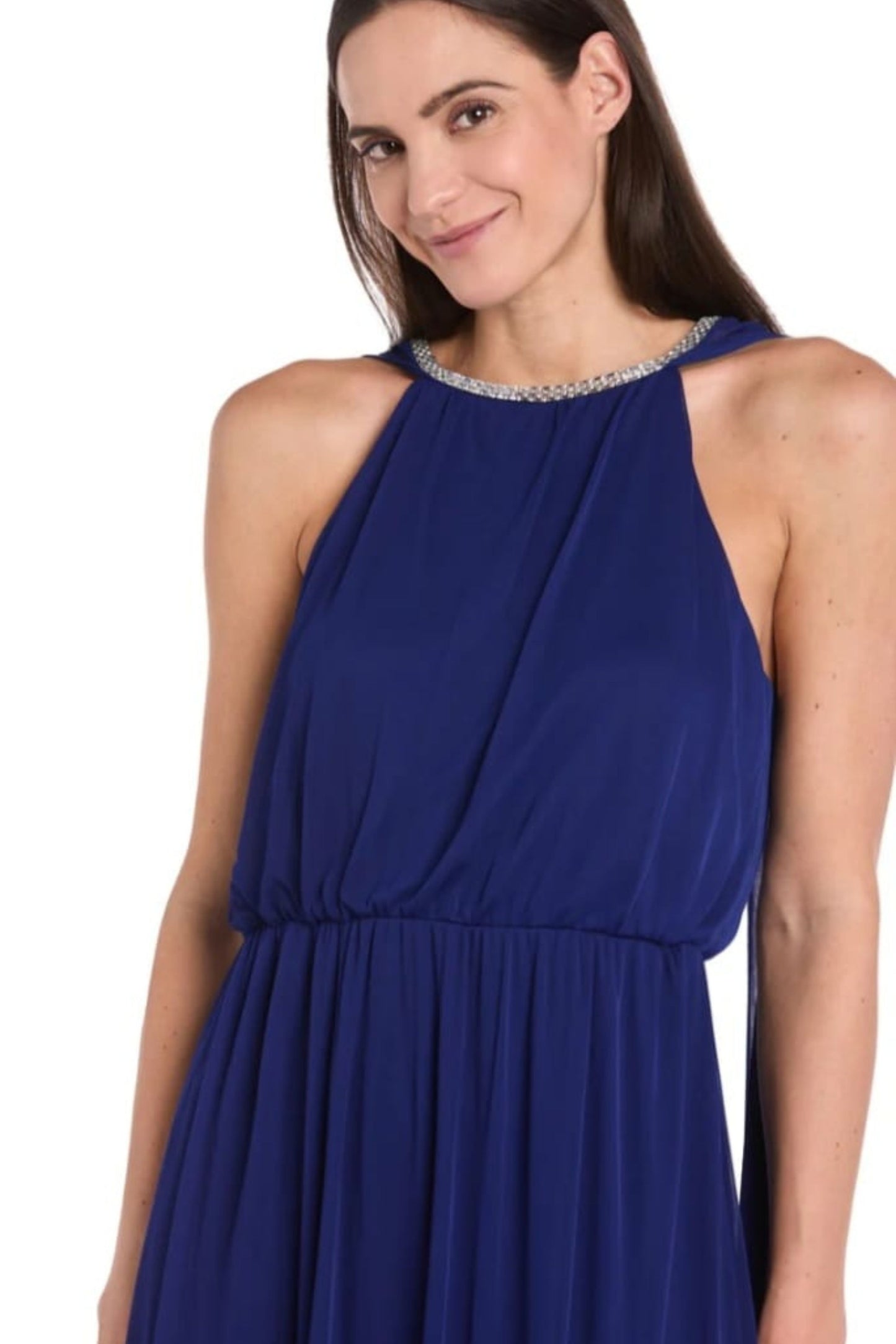 RM Richards Rhinestone Capelet Long Evening Dress