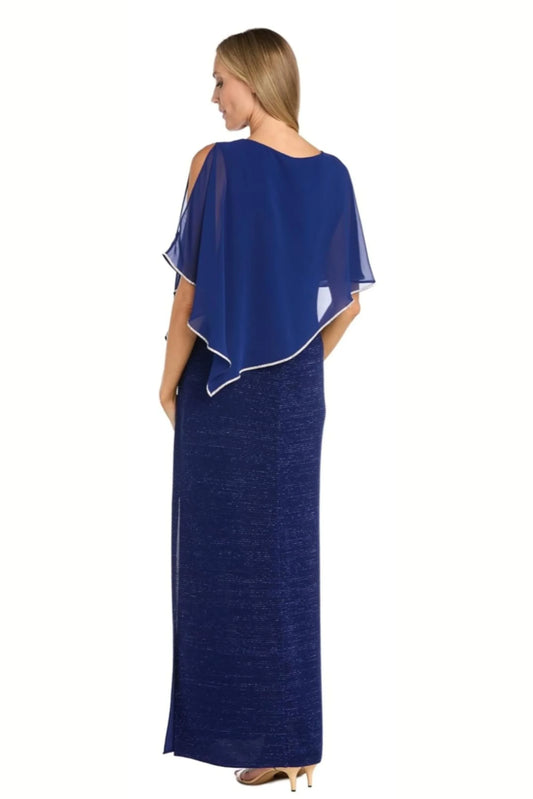 RM Richards Sheer Cape Long Evening Dress