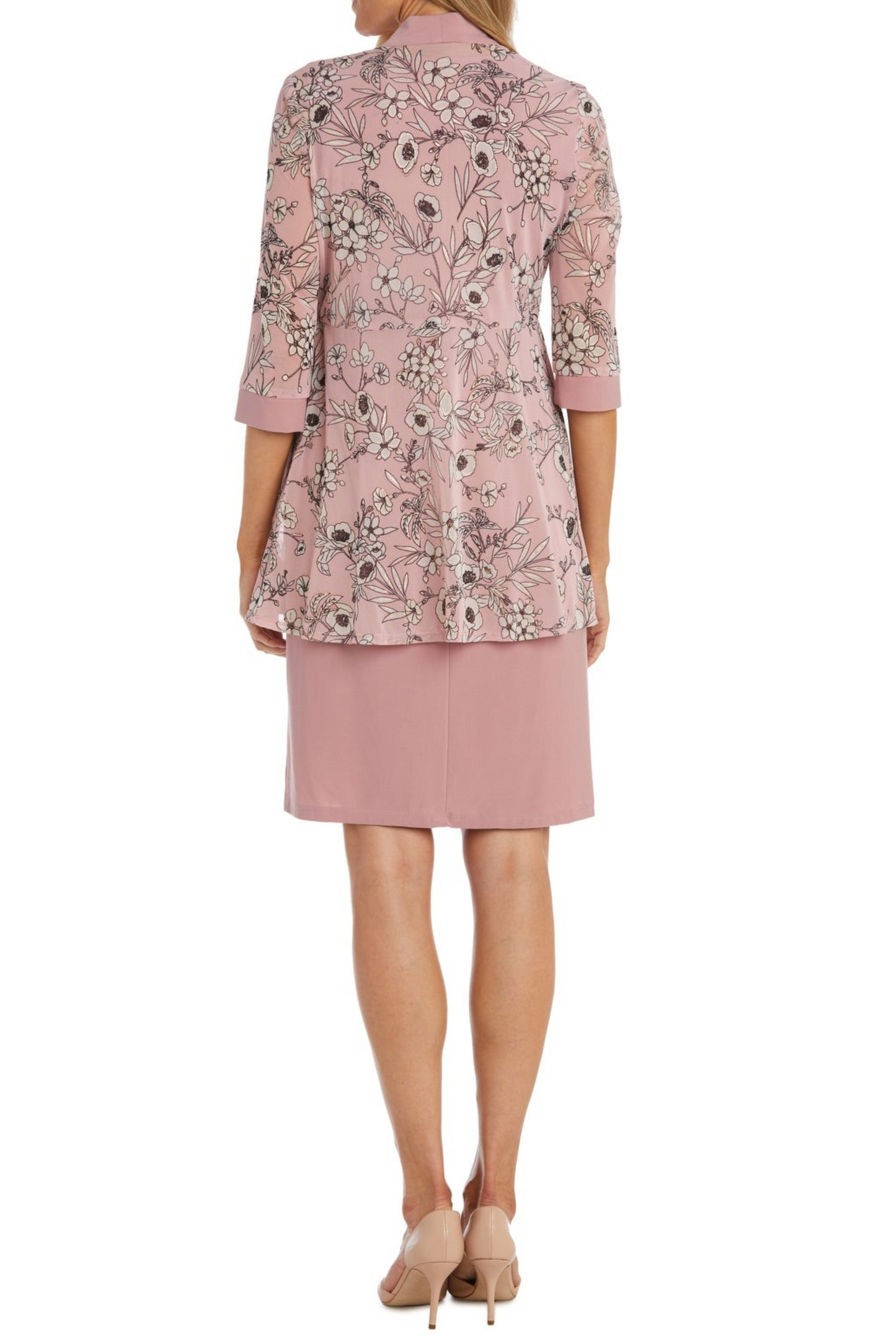 RM Richards Pink Gold Two-Piece Jacket Dress