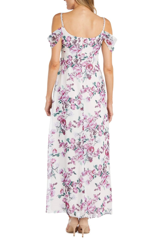 RM Richards Floral Cold Shoulder Special Occasion Dress