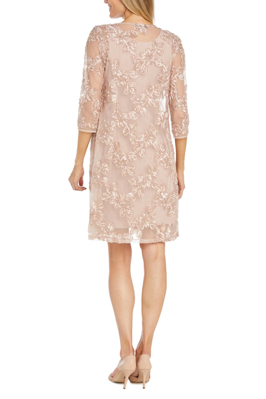 RM Richards 2-Pc Soutache Embroidered Jacket Dress
