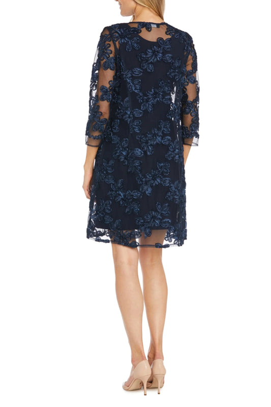 RM Richards 2-Pc Soutache Embroidered Jacket Dress