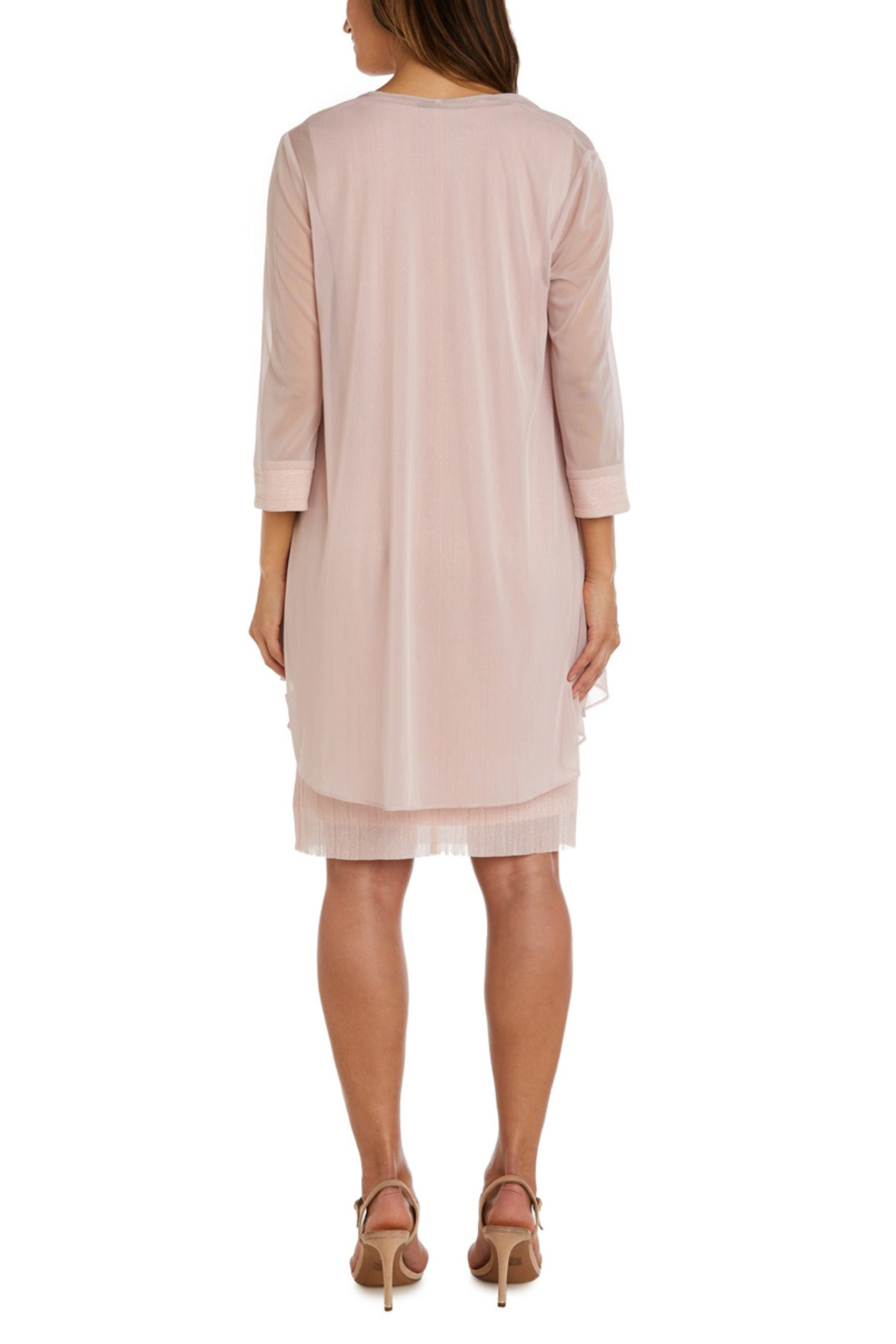 RM Richards Metallic Rhinestone Neck Jacket Dress