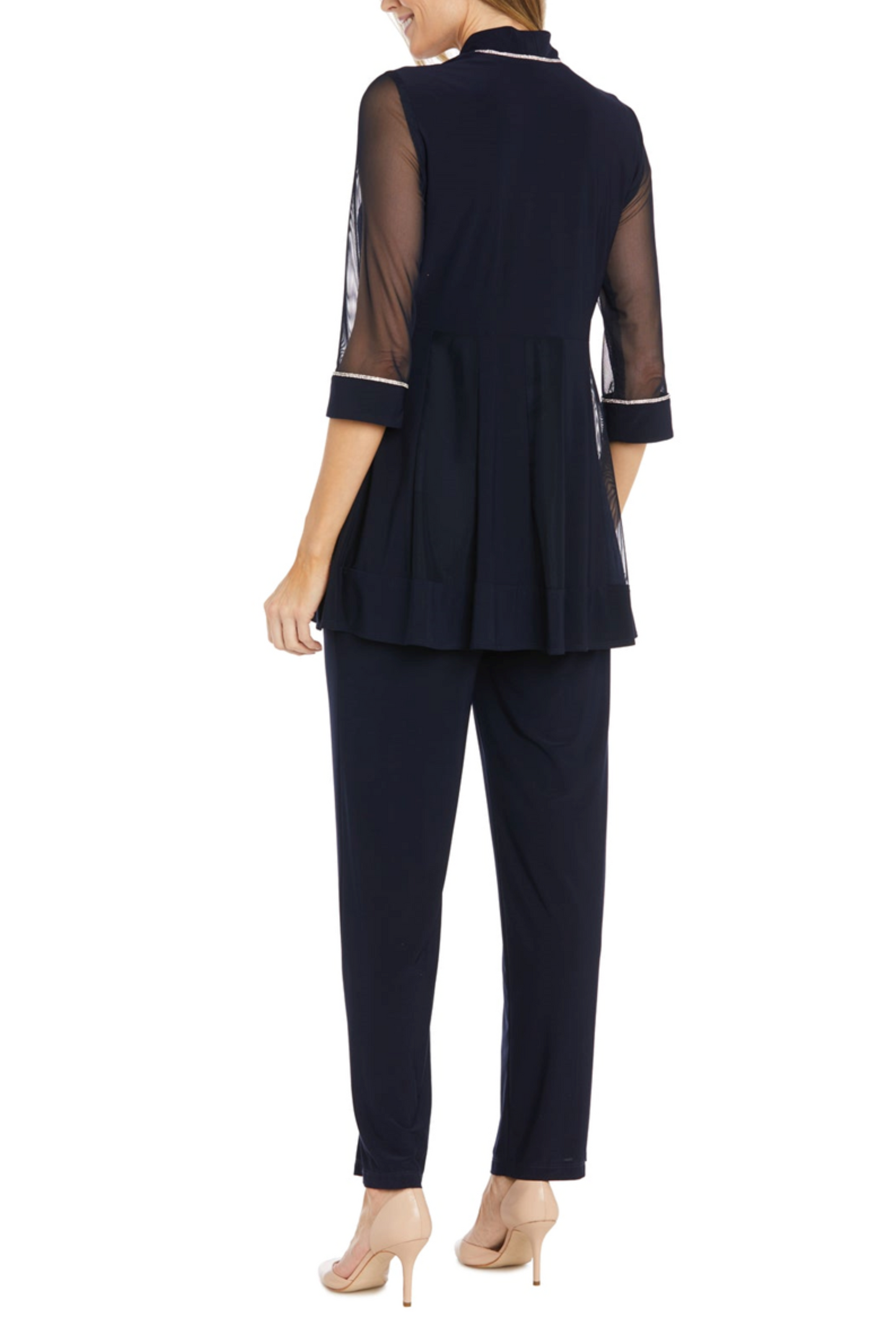 RM Richards Embellished Two-Piece Pants Set