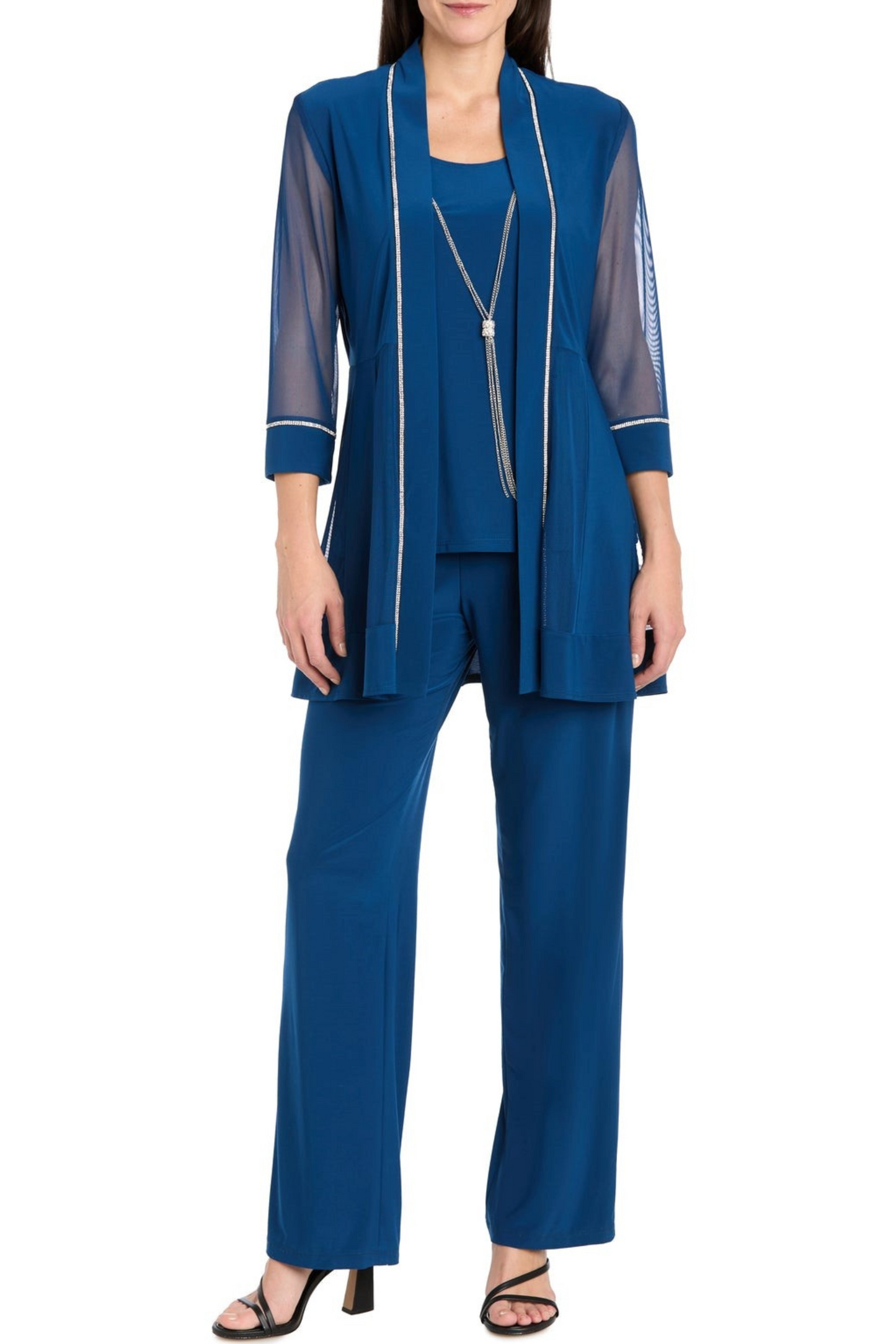 RM Richards Embellished Two-Piece Pants Set