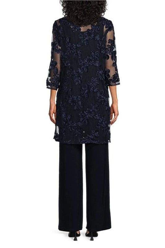 RM Richards Soutache Embroidered 3-Pc Pants Set
