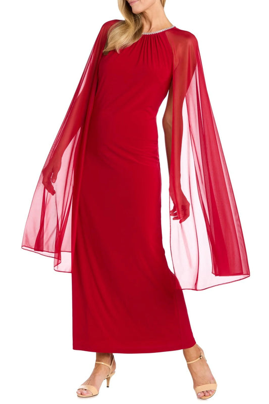 RM Richards Rhinestone Neck Long Evening Dress
