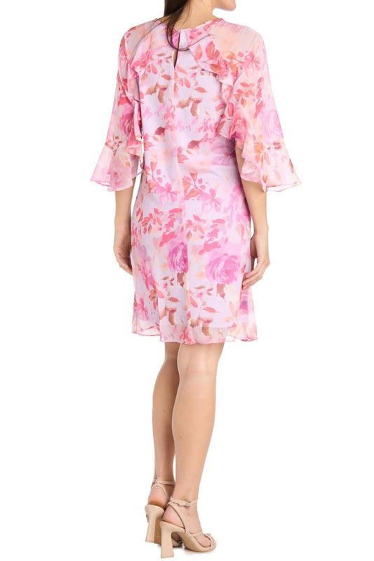 RM Richards Lavender Rose Flower Print Dress