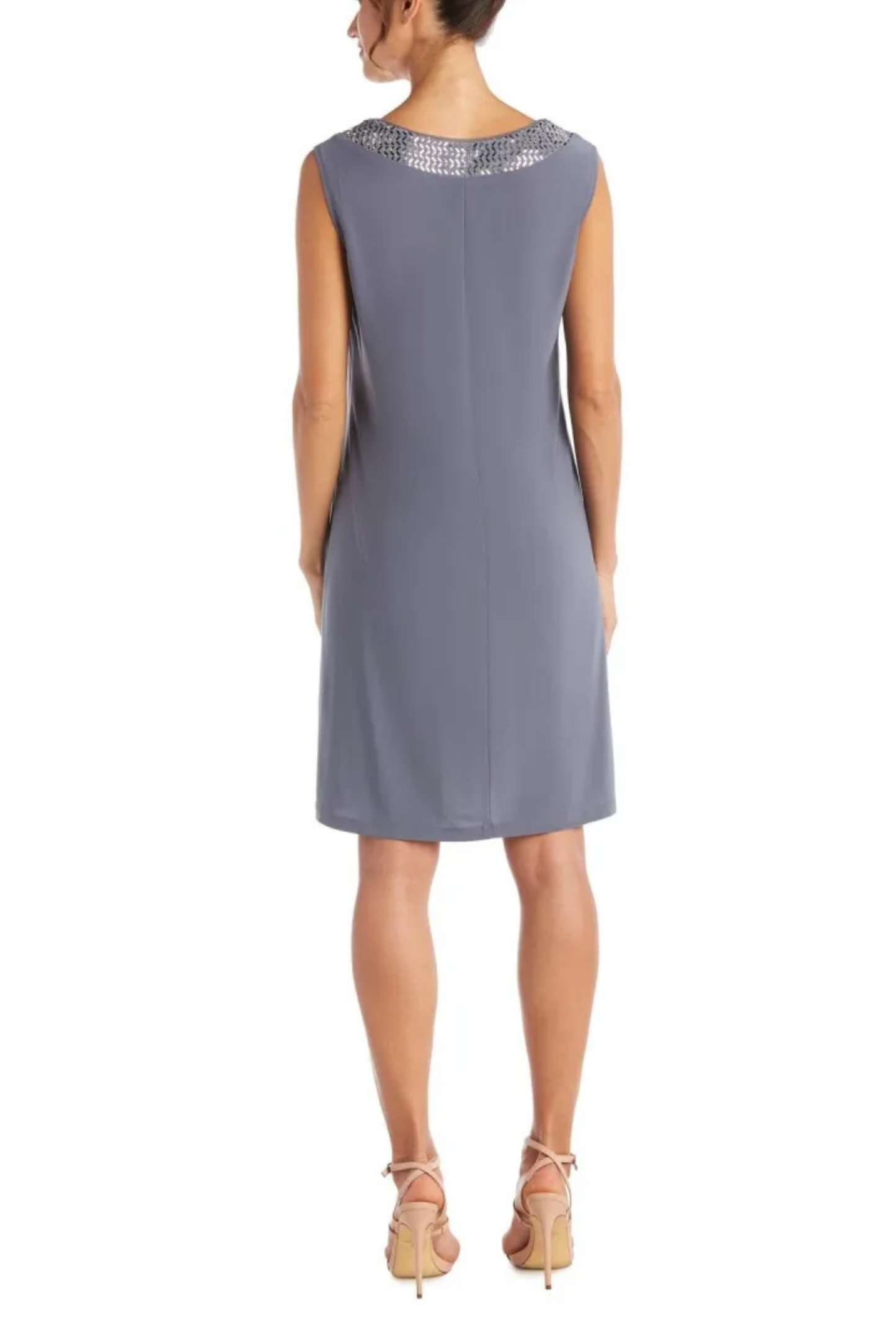 RM Richards Metallic Chevron Evening Jacket Dress