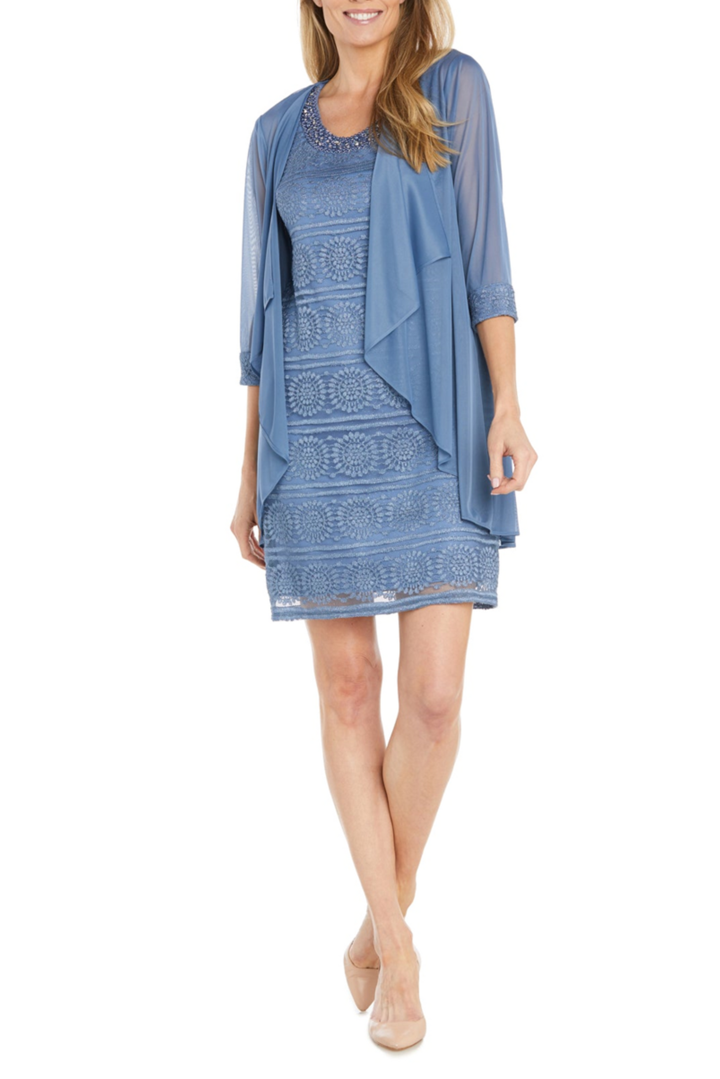 RM Richards 3/4 Sleeve Short Evening Jacket Dress