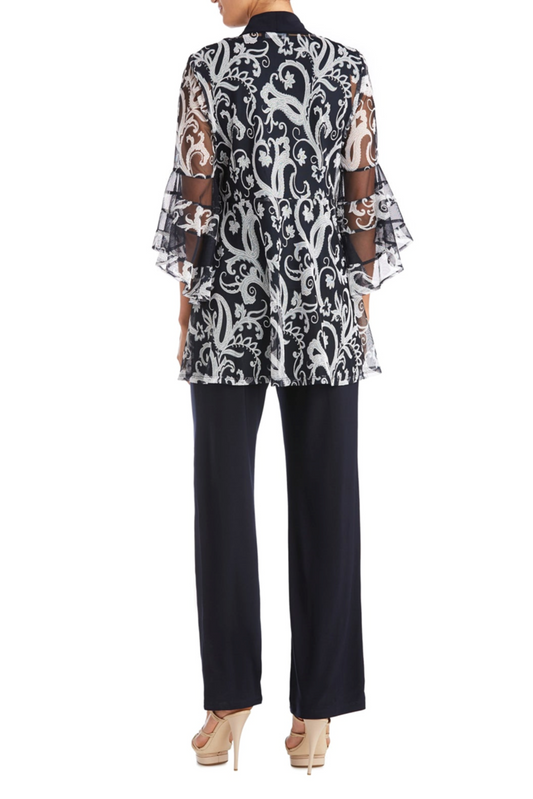 RM Richards Filigree Motif 3-Piece Pants Set