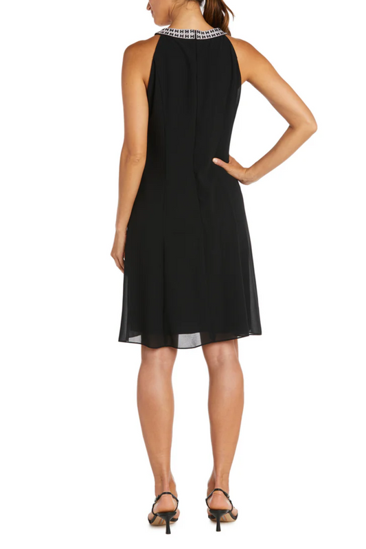 RM Richards Scarf Halter Short Evening Dress