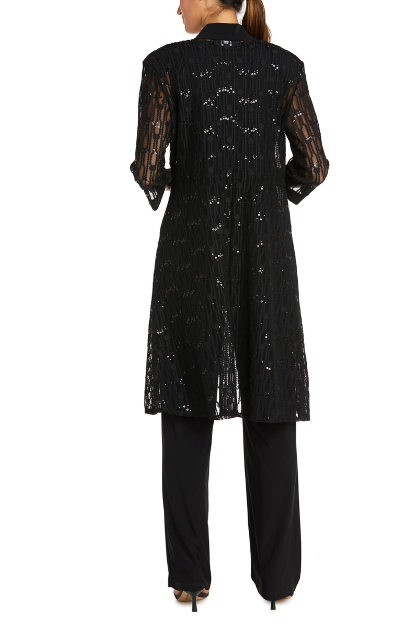RM Richards Sequin Lace Duster 3-Piece Pants Suit