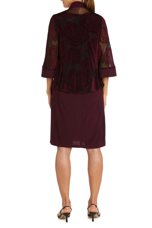 RM Richards Velvet Burn Out 2-Piece Jacket Dress