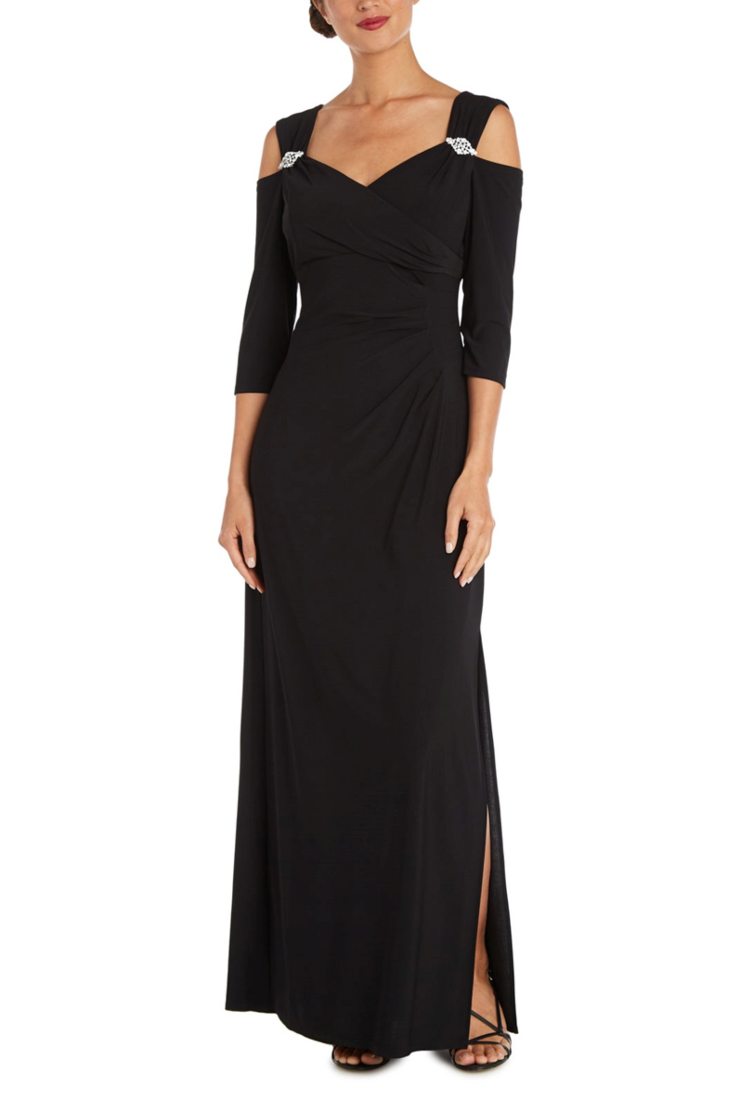 RM Richards Cold Shoulder Long Evening Dress