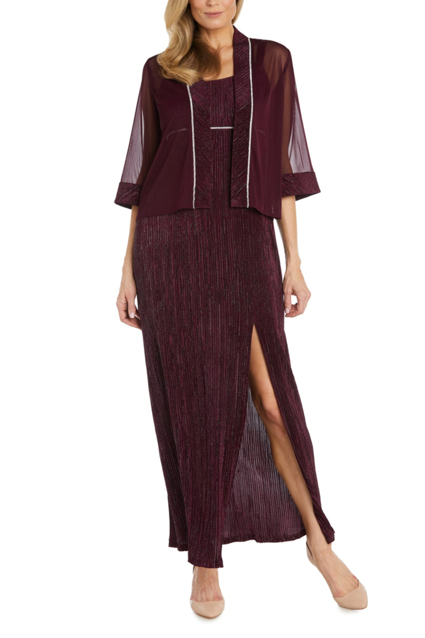 RM Richards Embellished Accordion Jacket Dress