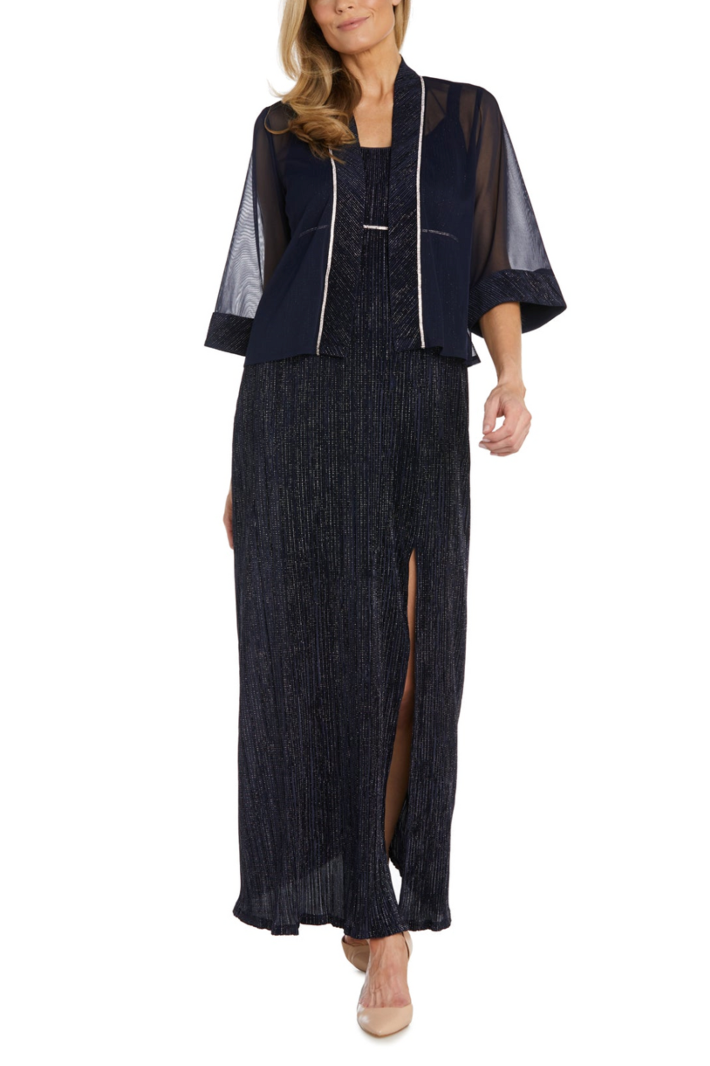 RM Richards Embellished Accordion Jacket Dress