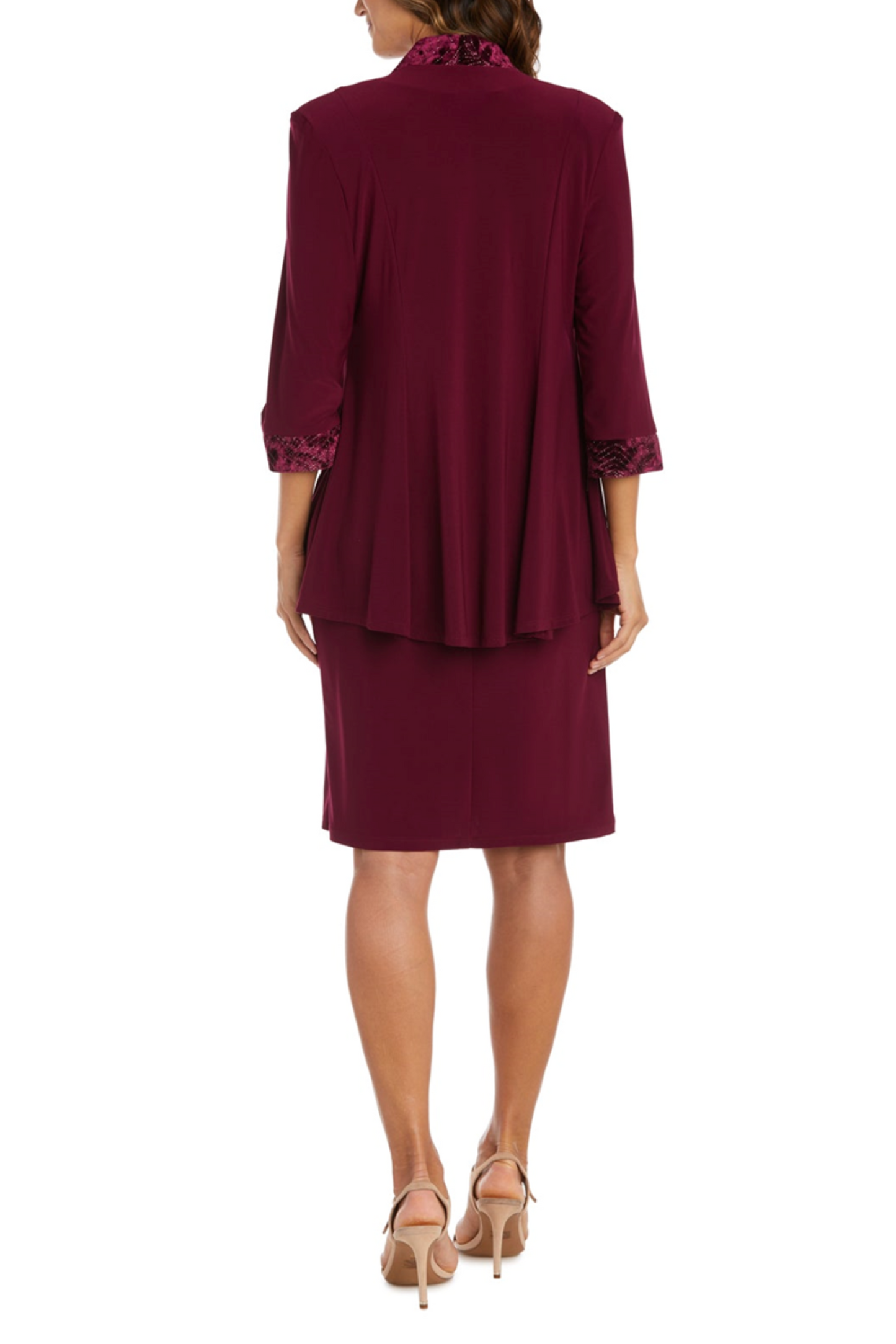 RM Richards 2-Piece Contrast Metallic Jacket Dress
