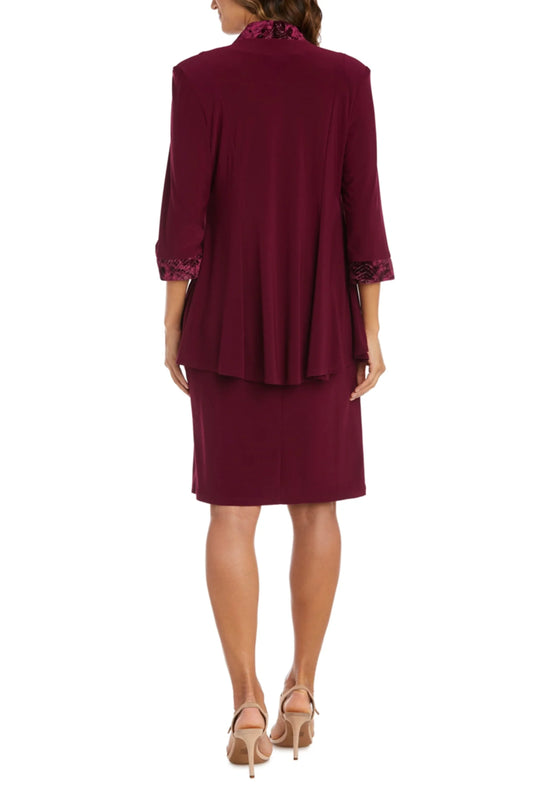 RM Richards 2-Piece Contrast Metallic Jacket Dress
