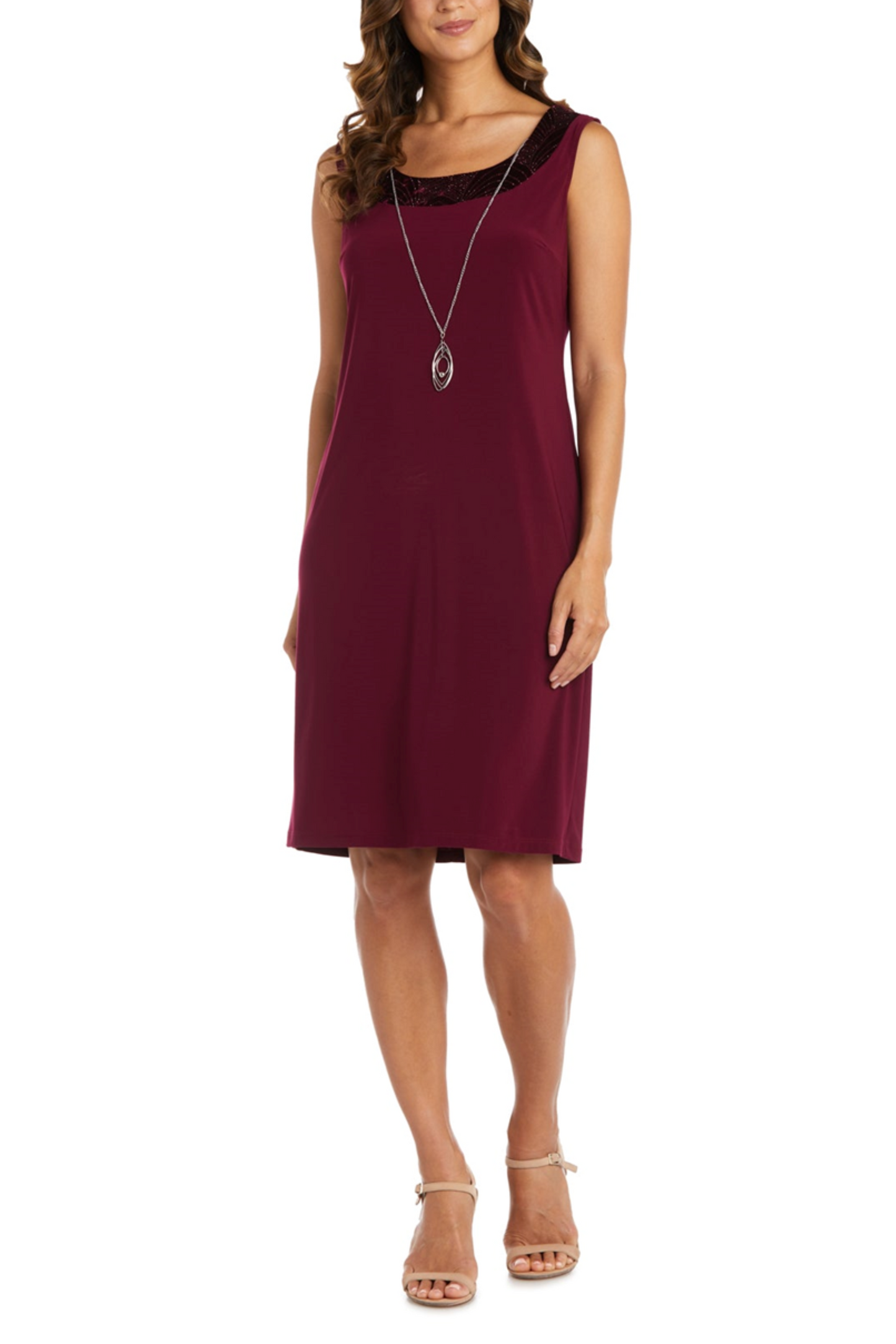 RM Richards 2-Piece Contrast Metallic Jacket Dress
