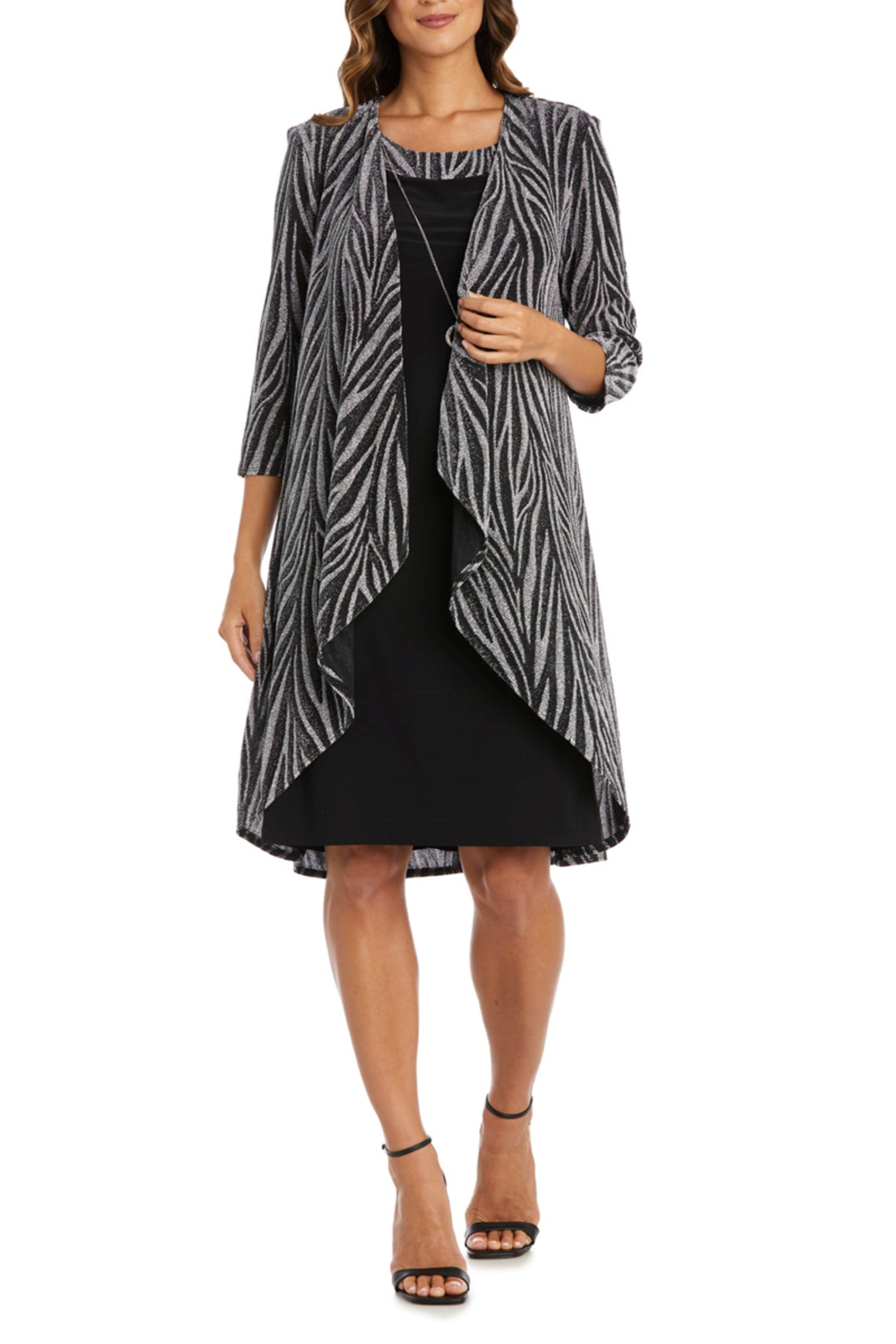 RM Richards Animal Print Metallic Jacket Dress