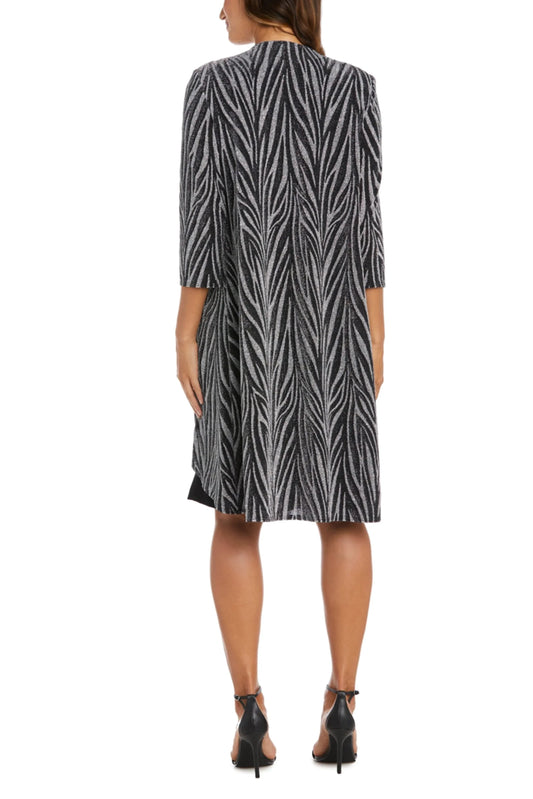 RM Richards Animal Print Metallic Jacket Dress
