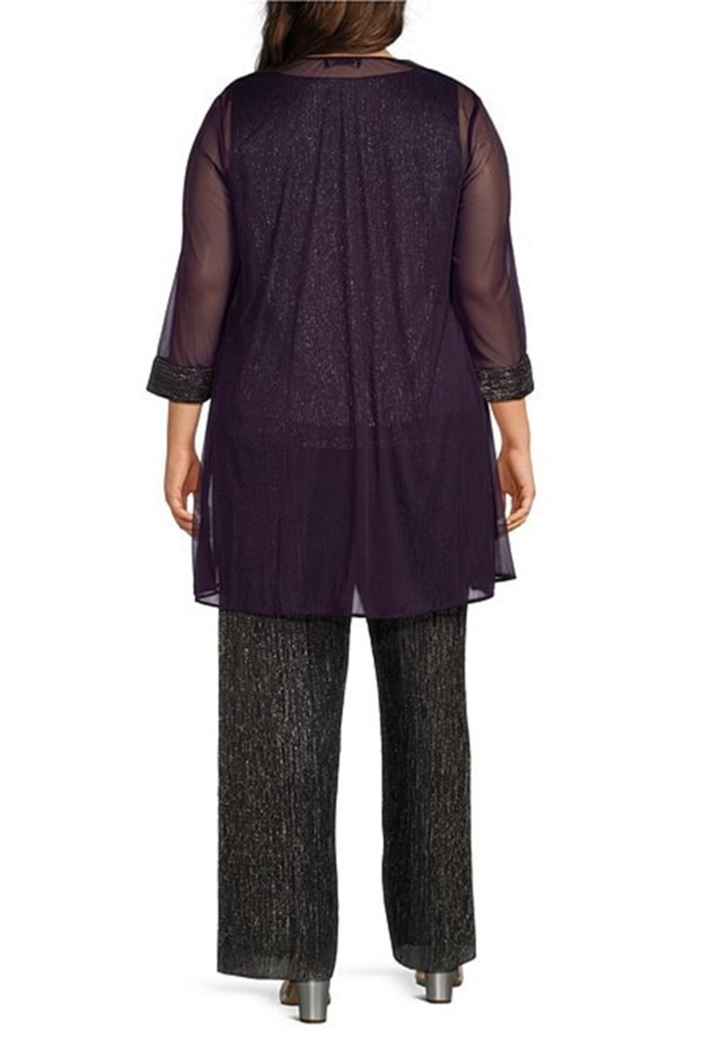 RM Richards 3-Piece Metallic Evening Pants Suit