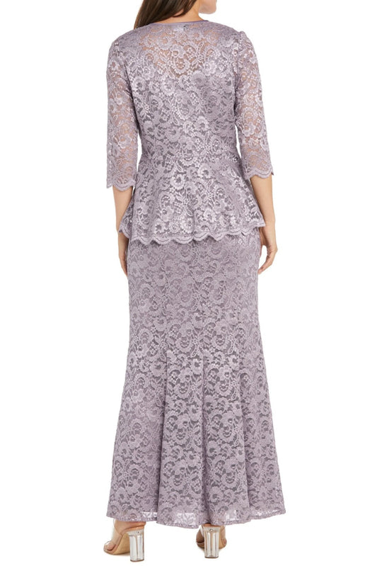RM Richards 2-Pc Metallic Lace Formal Jacket Dress