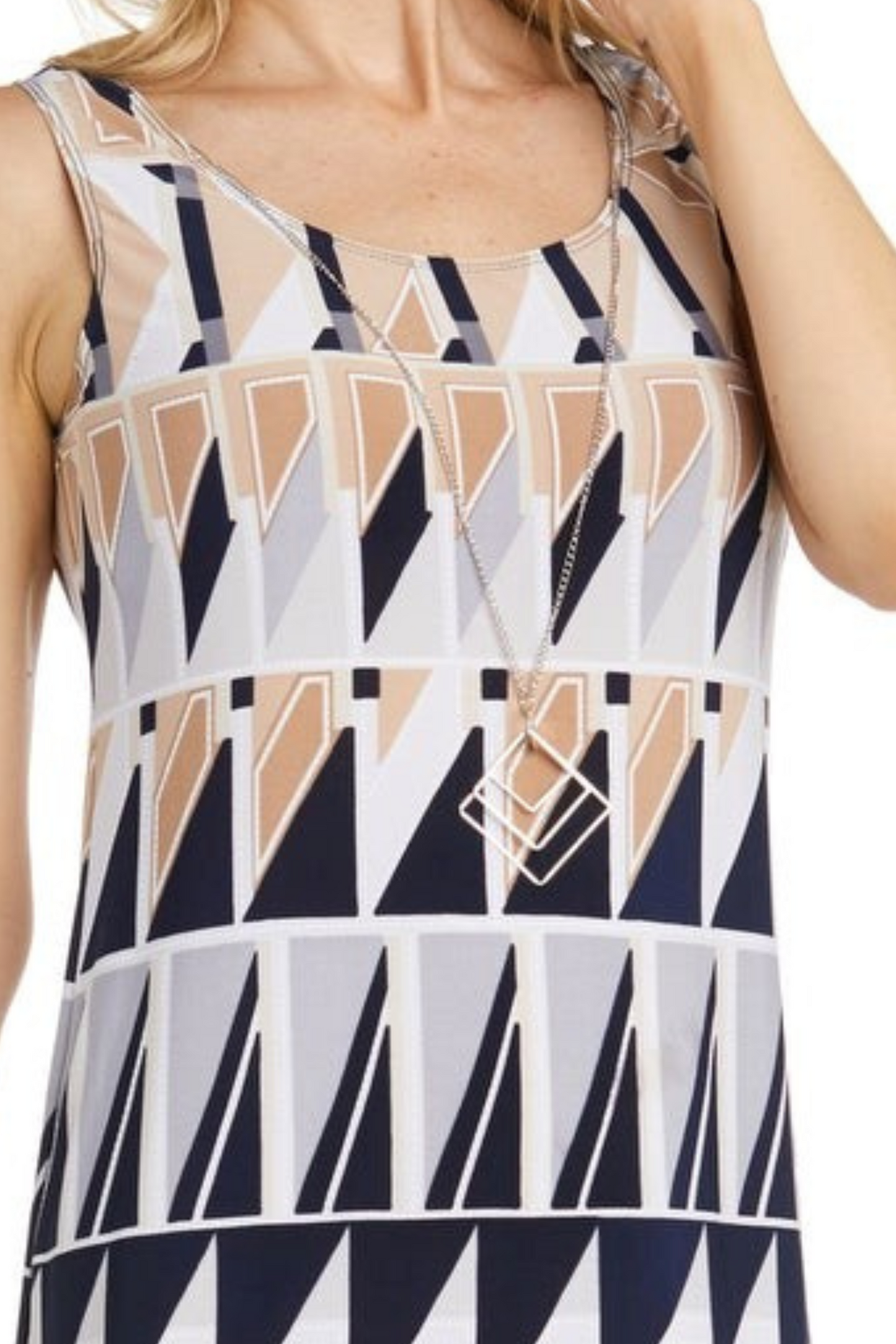 RM Richards 3/4 Sleeve Geo-Print Jacket Dress Set