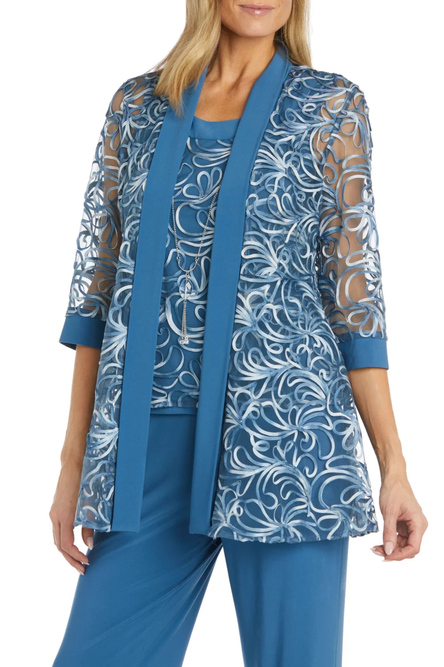 RM Richards Embroidered Mesh 2-Piece Suit Set