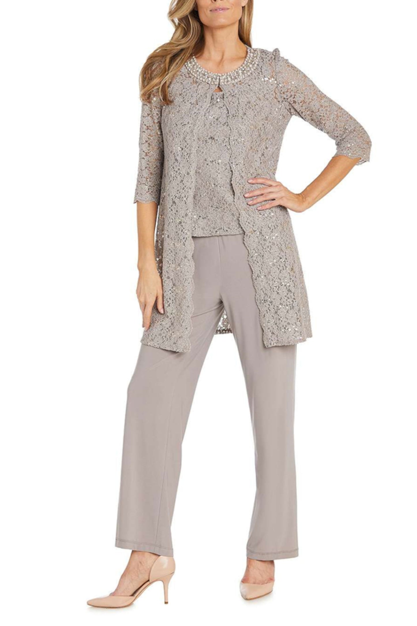 RM Richards Embellished Dressy 3 Piece Pants Set