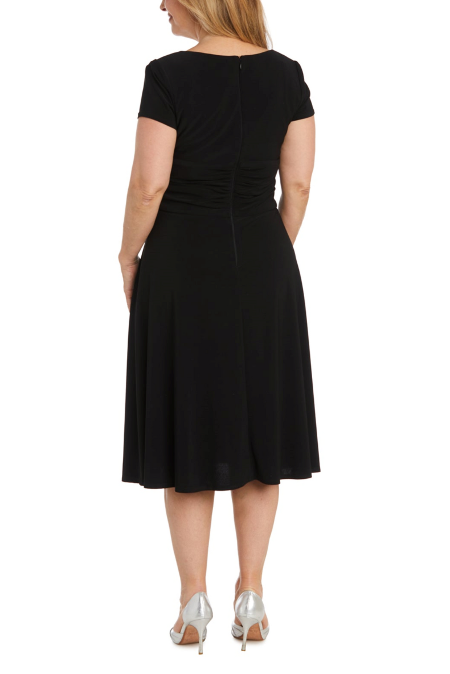 RM Richards Short Sleeve Pleated Top A-Line Dress