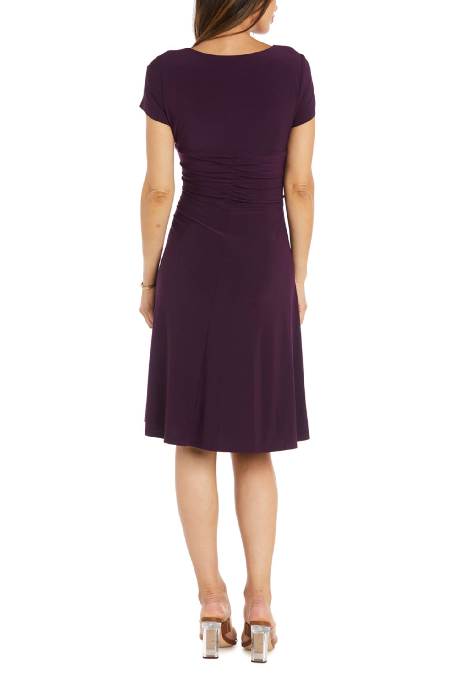 RM Richards Short Sleeve Pleated Top A-Line Dress