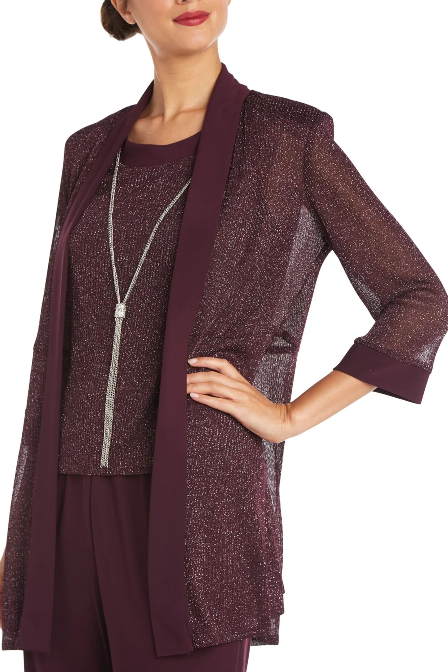 RM Richards Metallic Contrast Jacket & Pants Set