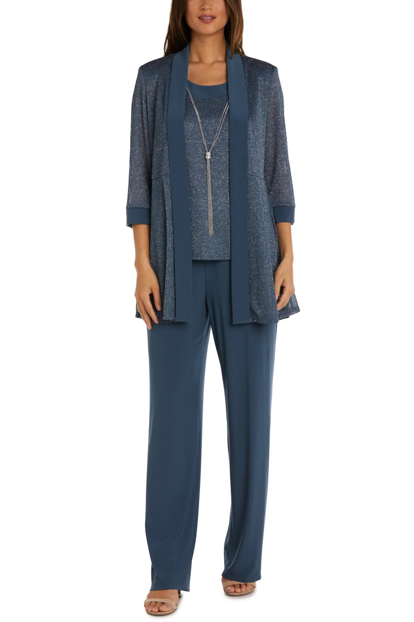 RM Richards Metallic Contrast Jacket & Pants Set